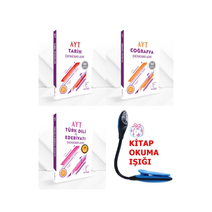 AYT Sözel Dersler Deneme Seti Kazandıran Süper Set + Kitap Okuma Işığı Hediye