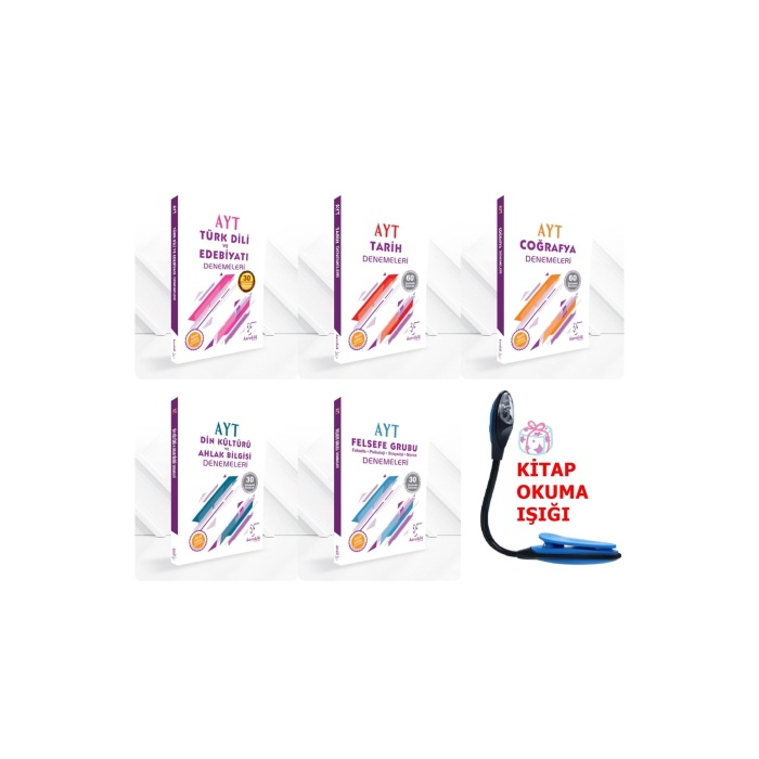 AYT Sözel Tüm Dersler Deneme Seti Kazandıran Set + Kitap Okuma Işığı Hediye