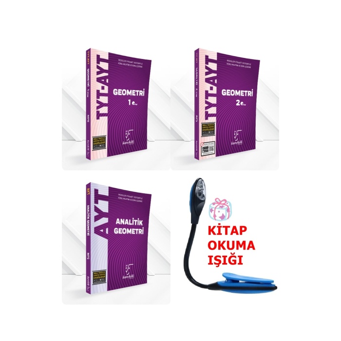AYT Geometri Modüler Piramit Sistemiyle Konu Anlatımlı Soru Ful Set + Kitap Okuma Işığı Hediye
