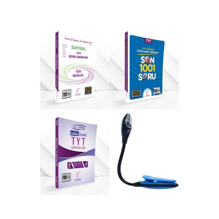 TYT Sayısal Soru Bankası + TYT Çözülmesi Gereken 1001 Soru +6 Lı Deneme + Kitap Okuma Işığı