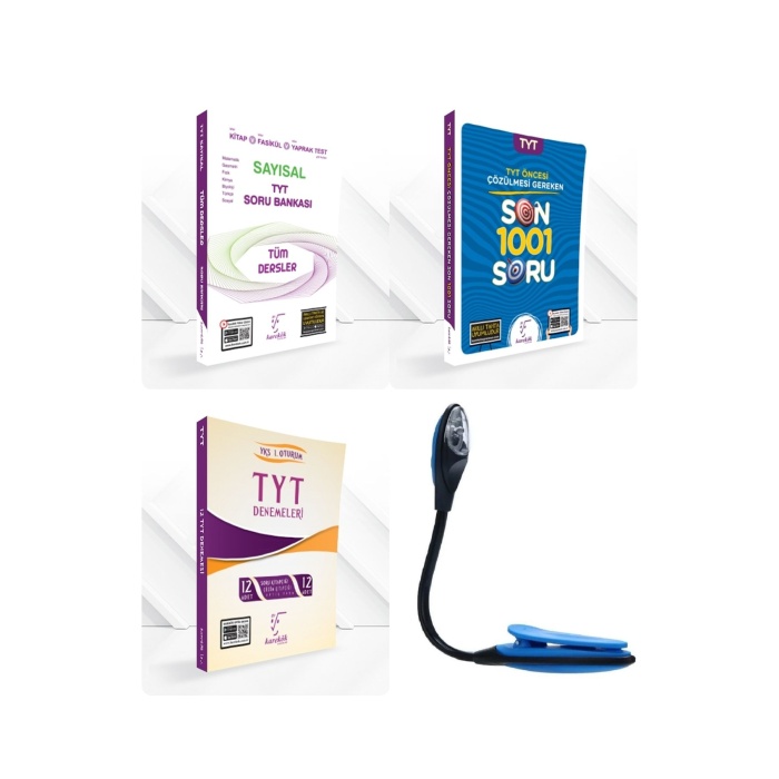 TYT Sayısal Soru Bankası + TYT Çözülmesi Gereken 1001 Soru+12 Li Deneme + Kitap Okuma Işığı