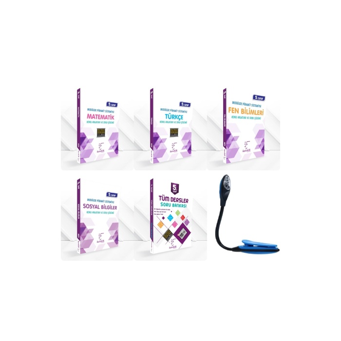 5 Sınıf Tümm Dersler Kazandıran Ve Güçlendiren Konu + Soru Bankası Set+Kitap Okuma Işığı Hediyeli