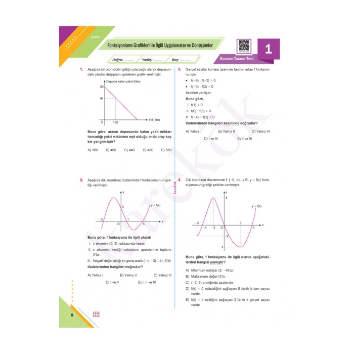 Yeni AYT Matematik-1 Ve Her Kazanımdan Bir Soru AYT Matematik Seti