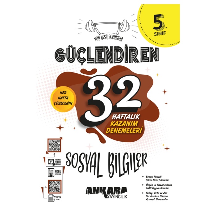 5. Sınıf Güçlendiren 32 Haftalık Sosyal Bilgiler Kazanım Denemeleri