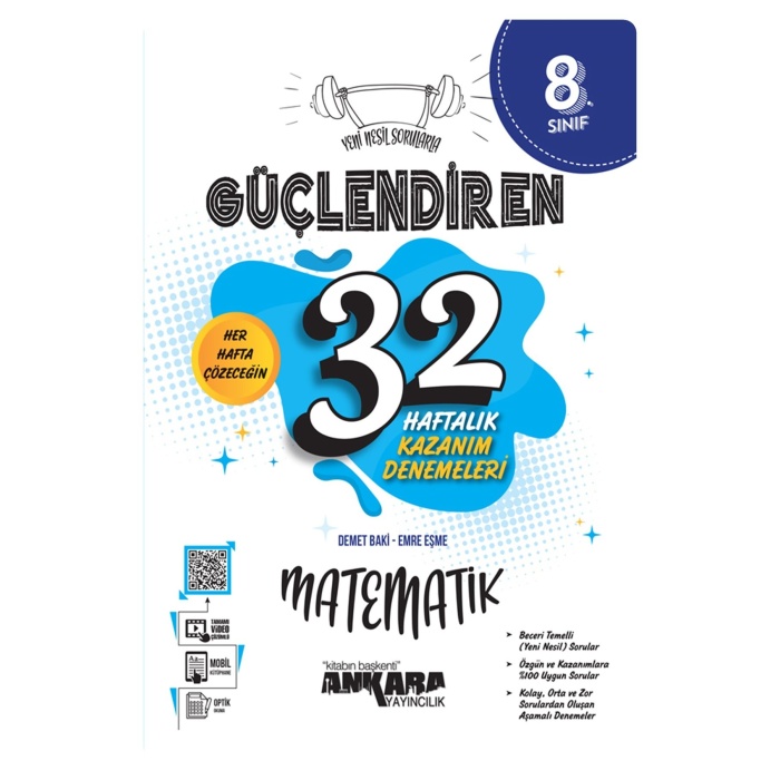 2024 Müf. 8.Sınıf Matematik Güçlendiren 32 Haftalık Kazanım Denemeleri Yeni Nesil Sorularla