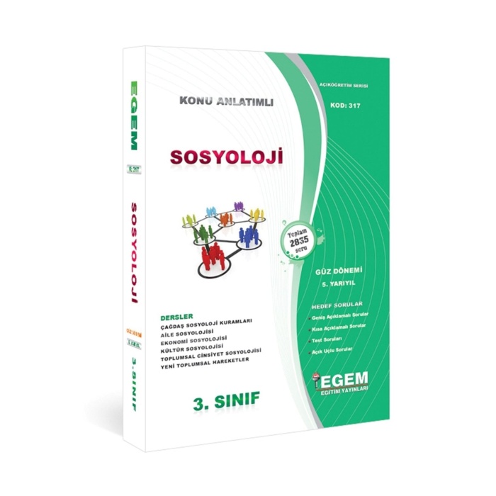Aöf. Sosyoloji Güz Dönemi 3 Sınıf 5.yarıyıl Konu Anlatımlı Soru Set