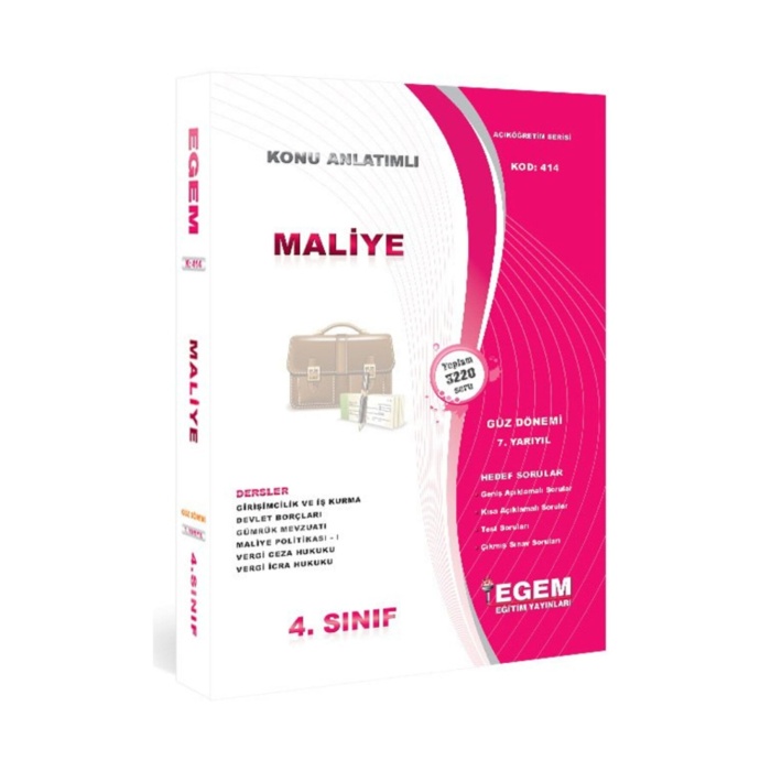 Aöf Maliye 4. Sınıf Güz Dönemi Konu Anlatımlı Soru Bankası