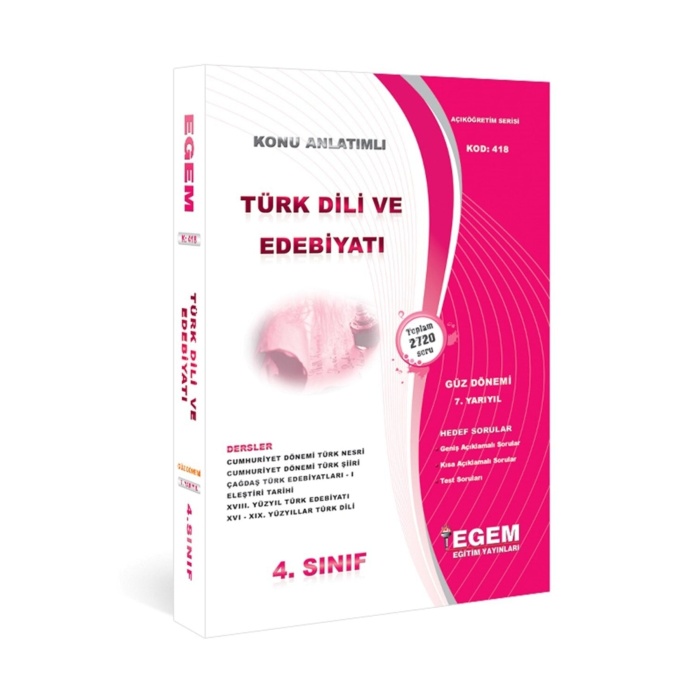 Aöf Türk Dili Ve Edebiyatı 4.sınıf 7.yarıyıl Güz Dönemi Konu Anlatımlı Soru Bankası