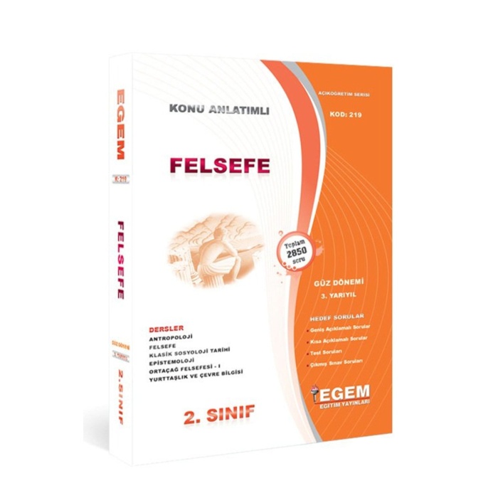 Aöf Felsefe 2.sınıf Güz Dönemi Konu Anlatımlı Soru Bank.güncel!!!