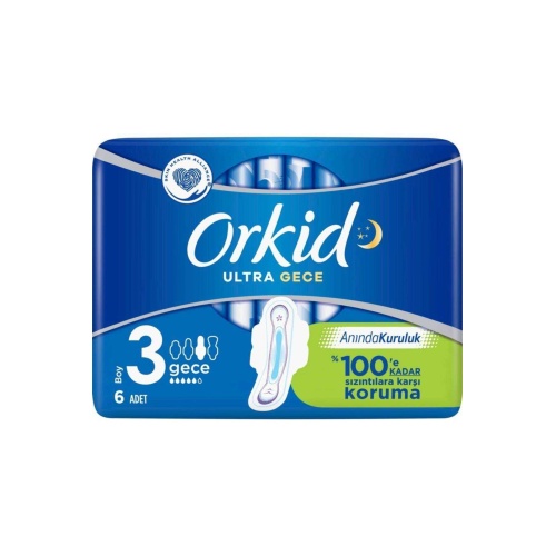 Orkid Ultra Extra Hijyenik Ped Gece No: 3 - Paket 6 Adet