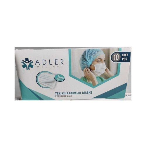 Adler 3x10 30 lu Telli Lastikli Cerrahi Maske