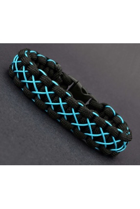 Siyah Turkuaz Paracord Bileklik - PAR0064