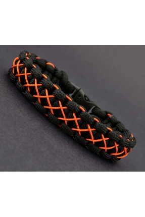 Siyah Turuncu Paracord Bileklik - PAR0063