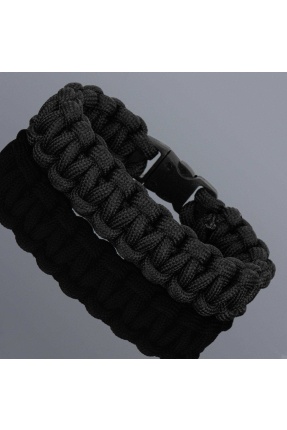 Siyah Survival Paracord Bileklik - PAR0112