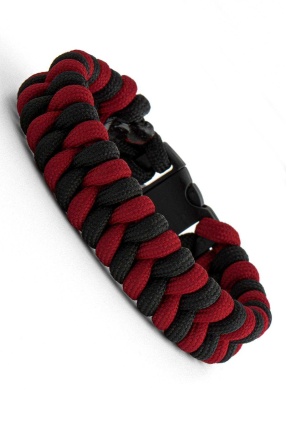 Kırmızı Siyah Survival Yılan Paracord Bileklik - PAR0117