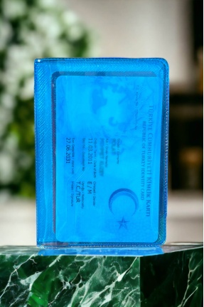 Şeffaf Mavi Unisex Erkek Cüzdan Kadın Cüzdan Kartlık Minimalist Kartlık - CUZ0002