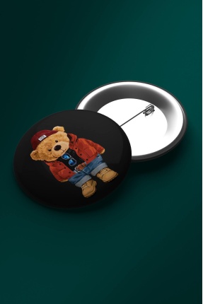 Teddy Bear İğneli Buton Rozet Boyun Askısı Rozeti Broş Çanta Rozeti - BTR0001