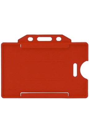 2 Adet Kırmızı Yatay Kart Kabı Kart Kılıfı Yaka Kartı Kart Koruyucu - KRR0002