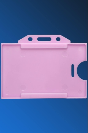 2 Adet Pembe Yatay Kart Kabı Kart Kılıfı Yaka Kartı Kart Koruyucu - KRR0024