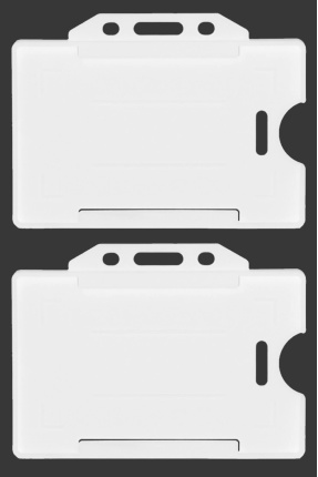 2 Adet Beyaz Yatay Kart Kabı Kart Kılıfı Yaka Kartı Kart Koruyucu - KRR0004
