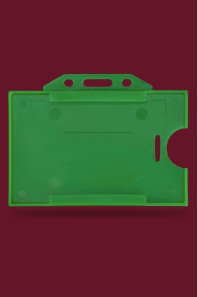 2 Adet Yeşil Yatay Kart Kabı Kart Kılıfı Yaka Kartı Kart Koruyucu - KRR0010