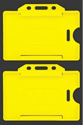 2 Adet Sarı Yatay Kart Kabı Kart Kılıfı Yaka Kartı Kart Koruyucu - KRR0012