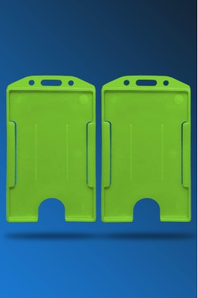 2 Adet Açık Yeşil Dikey Kart Kabı Kart Kılıfı Yaka Kartı Kart Koruyucu - KRR0028