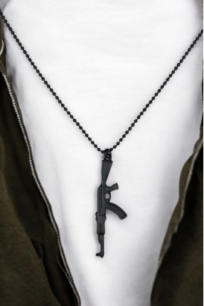 Mat Siyah PUBG Keleş AK-47 Kalaşnikof Kolye - CAZ0051