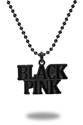 Mat Siyah Blackpink Zincirli Kolye - CAZ0419