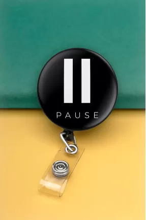 Pause Metal Buton Yoyo Yaka Kartığı Kart Tutucu Yoyo Kartlık - MBY0080