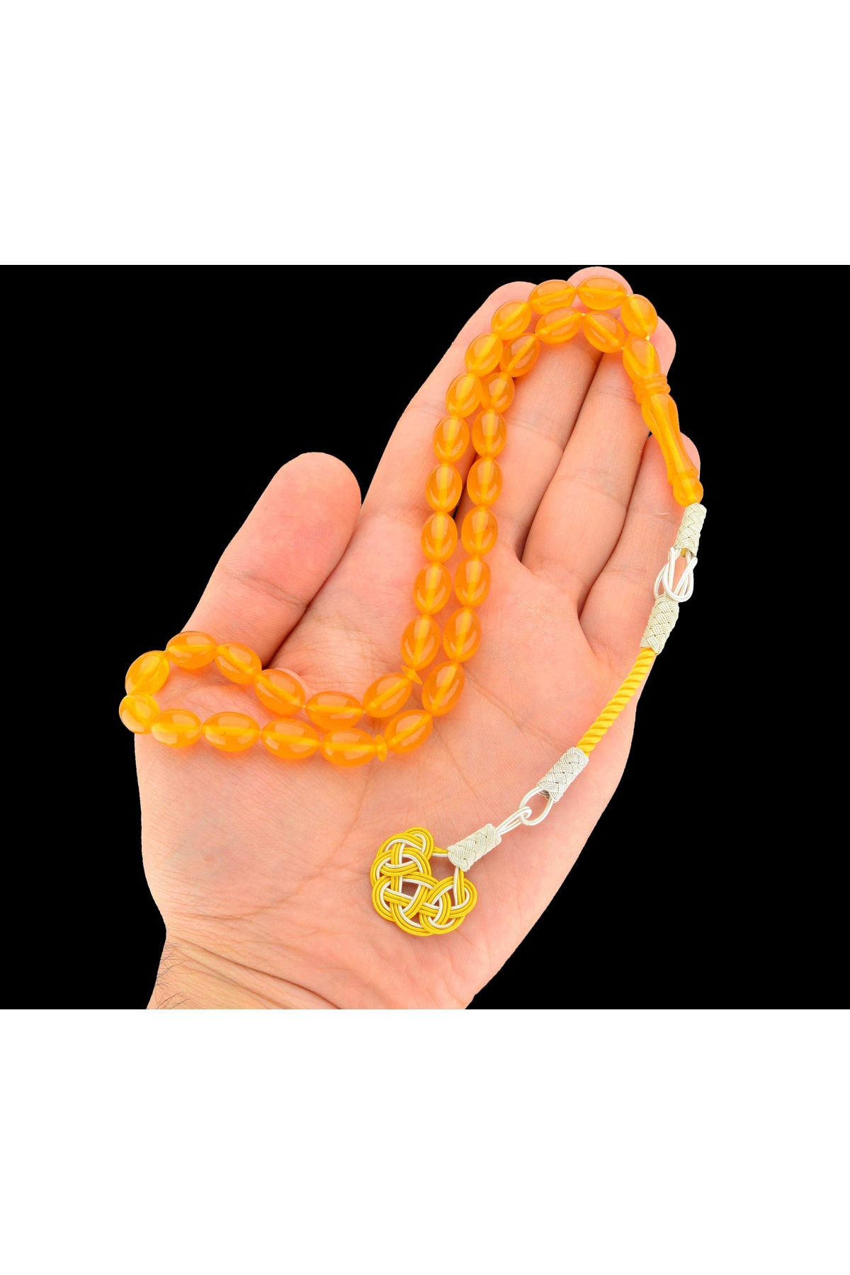 Sarı Sıkma Kehribar Tesbih - KEH0112