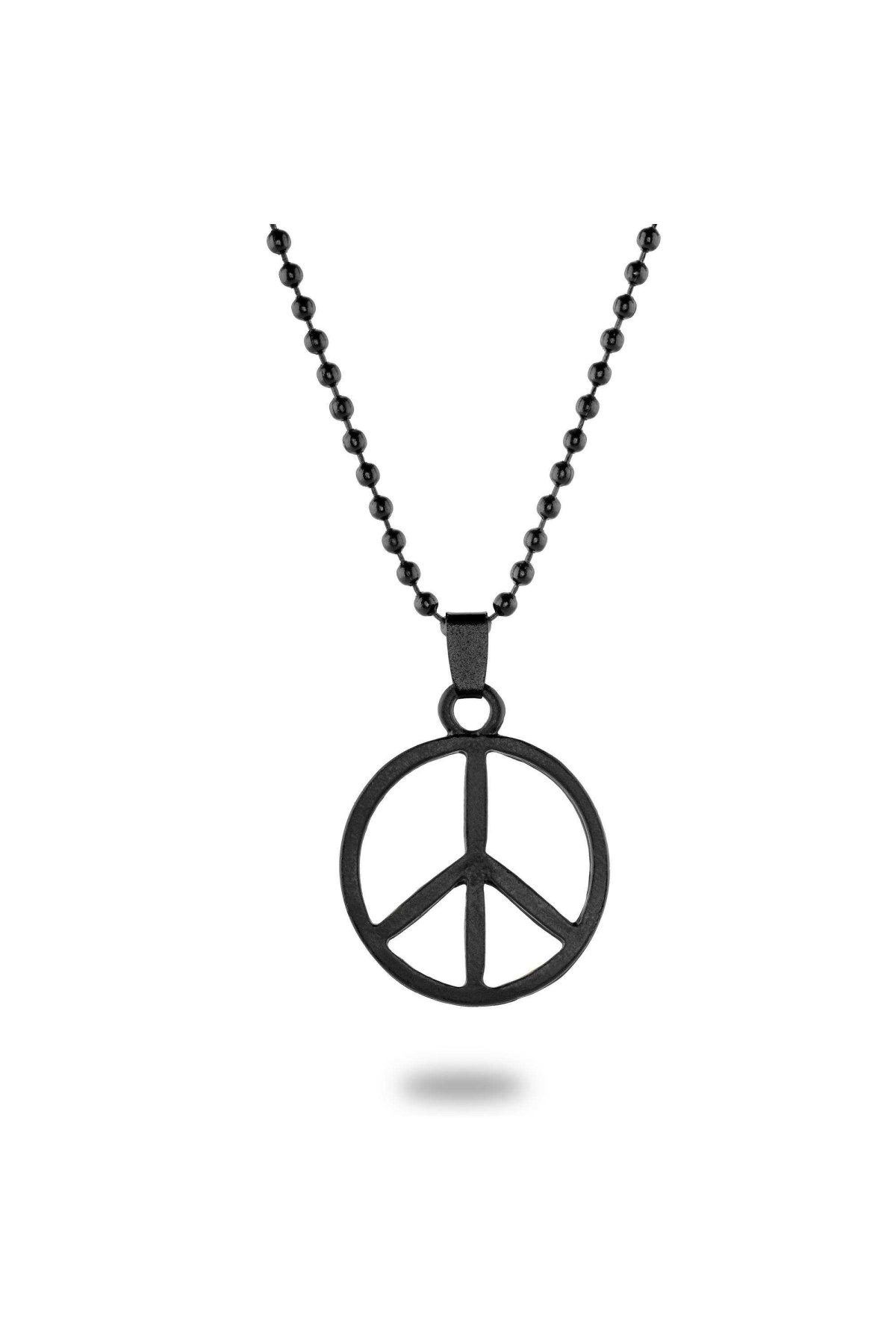 Mat Siyah Peace Barış Kolyesi - CAZ0123
