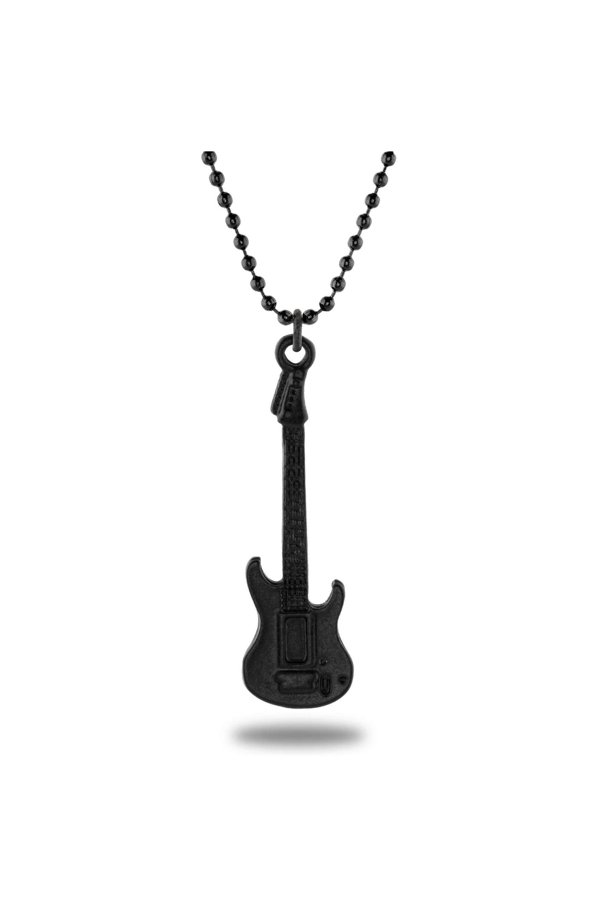 Mat Siyah Rock Gitar Kolye - CAZ0247