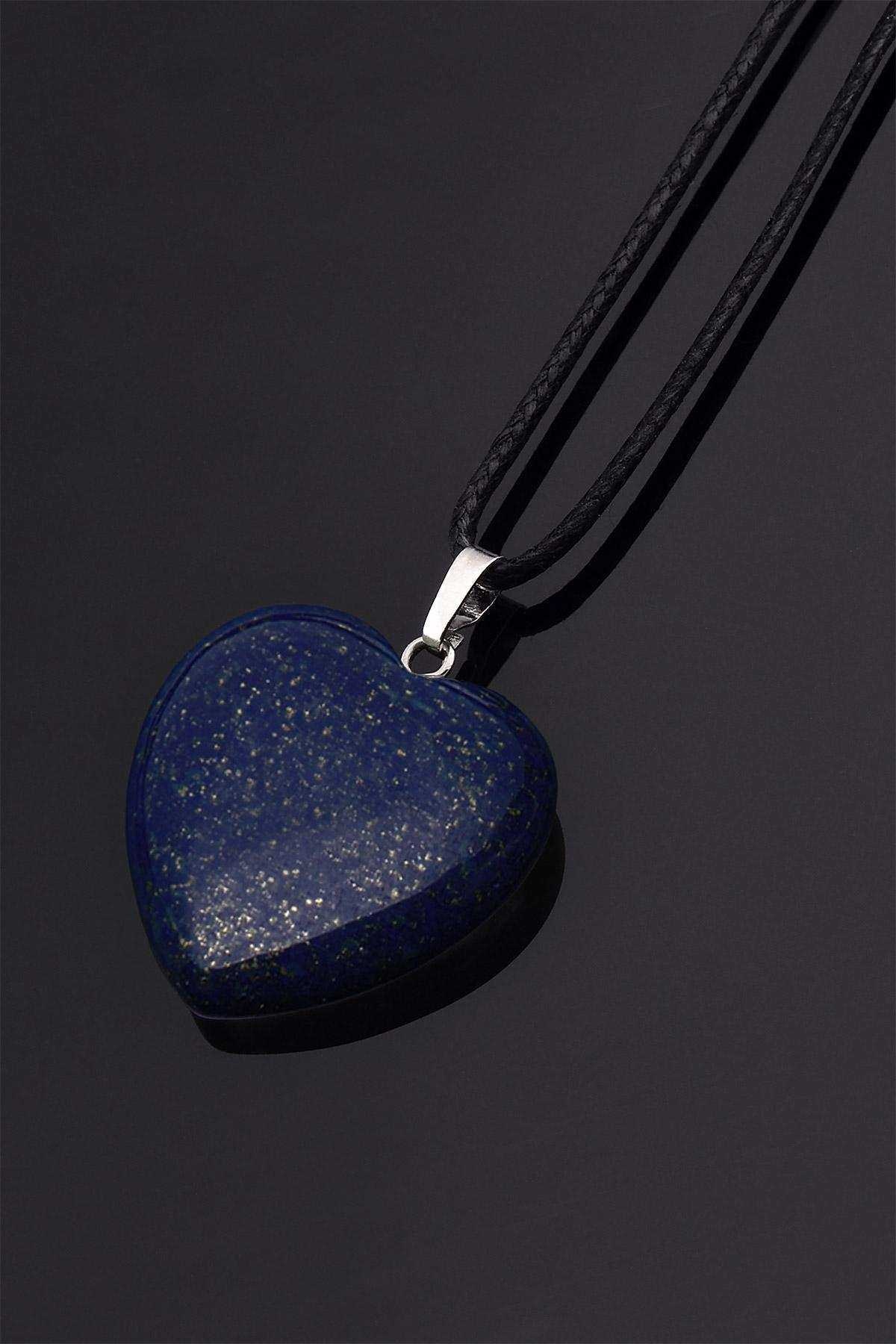 Kalpli Lapis lazuli Doğal Taş Kolye - DGK0026