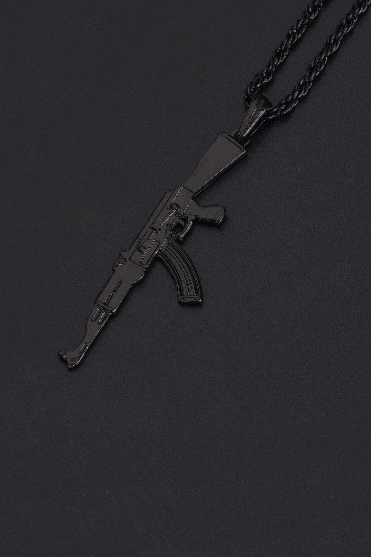 Mat Siyah PUBG Keleş AK-47 Kalaşnikof Kolye - CAZ0051