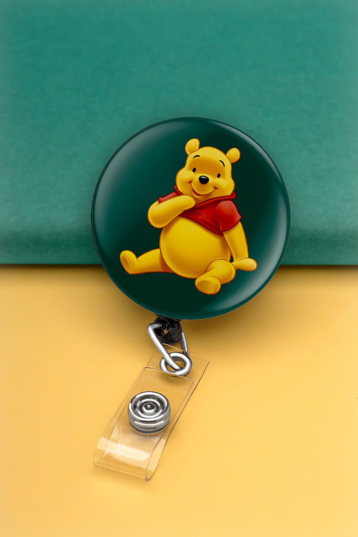 Winnie The Pooh Metal Buton Yoyo Yaka Kartığı Kart Tutucu Yoyo Kartlık - MBY0002