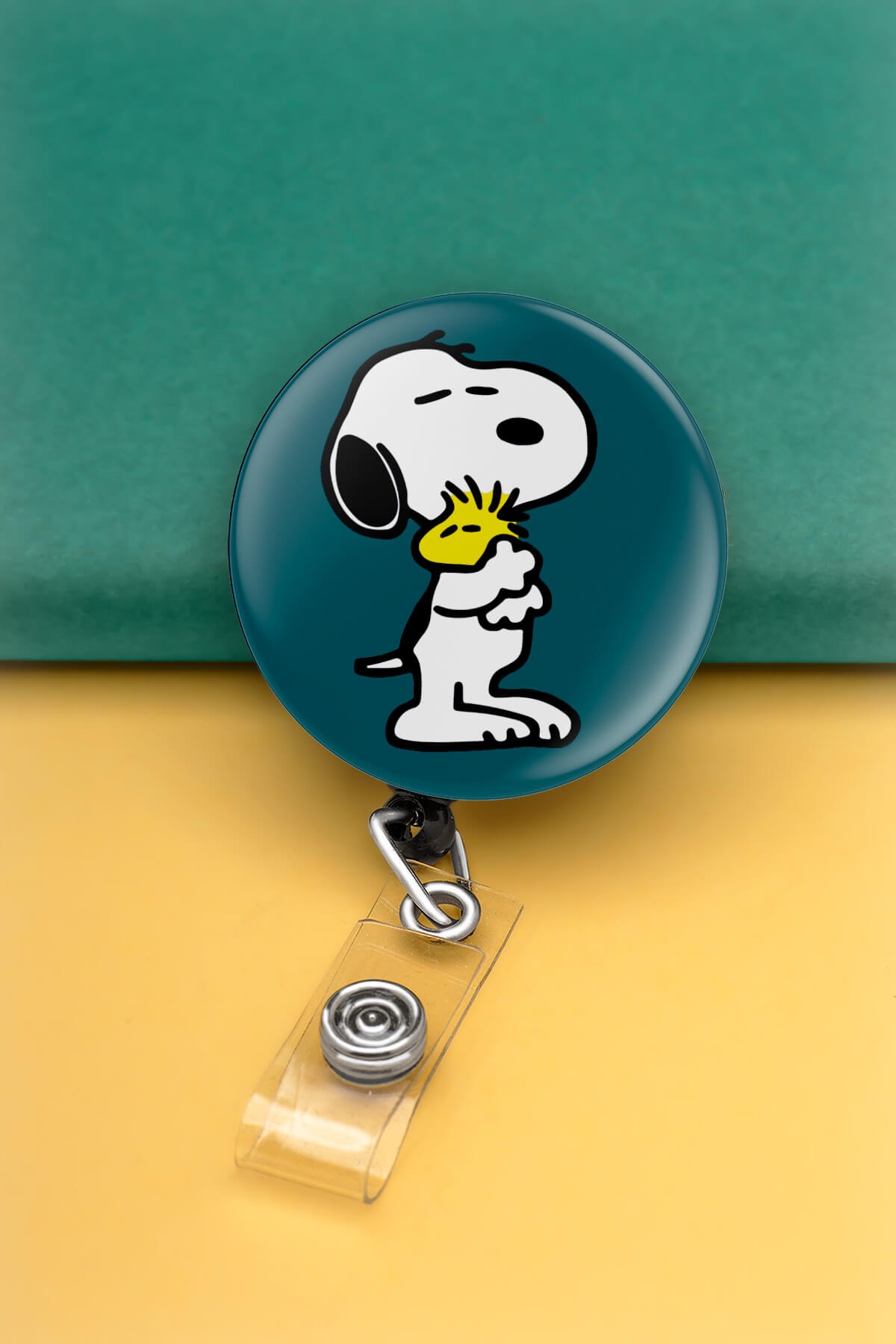 Snoopy Metal Buton Yoyo Yaka Kartığı Kart Tutucu Yoyo Kartlık - MBY0018