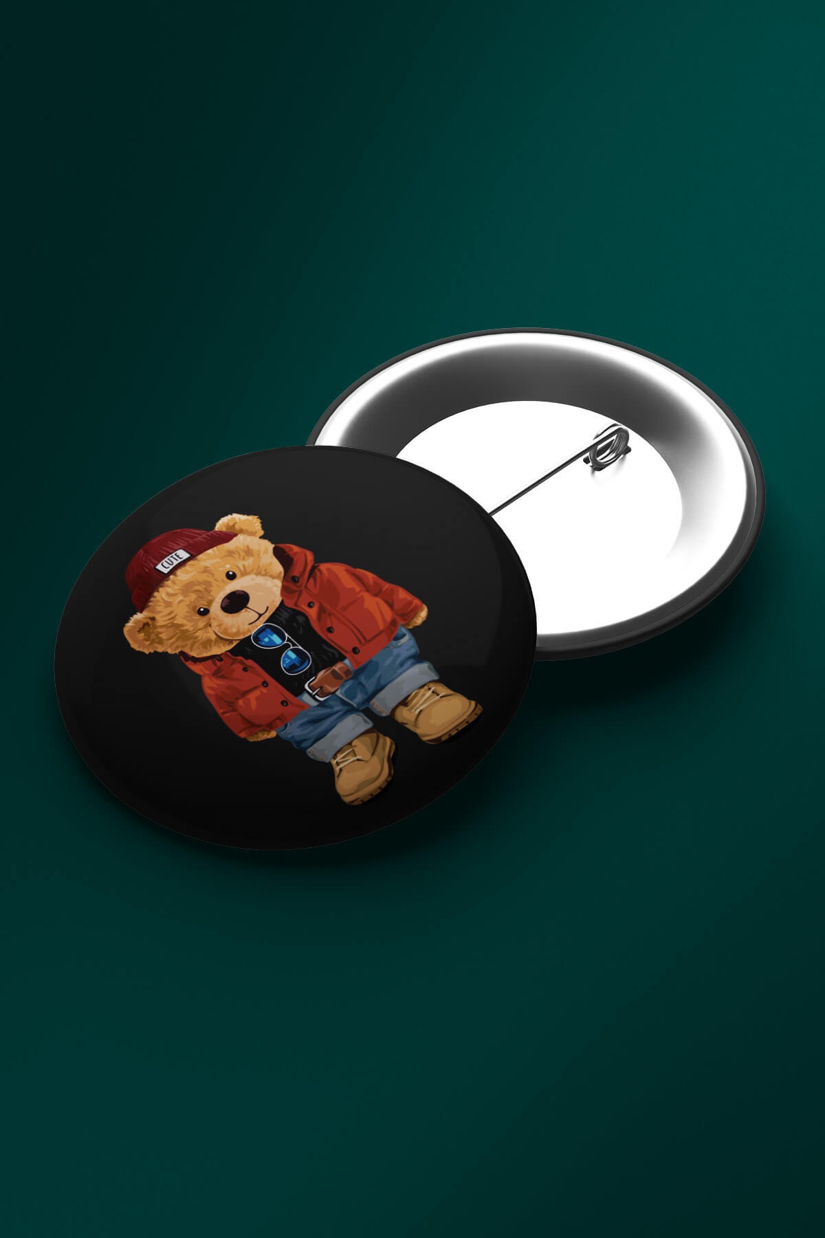 Teddy Bear İğneli Buton Rozet Boyun Askısı Rozeti Broş Çanta Rozeti - BTR0001