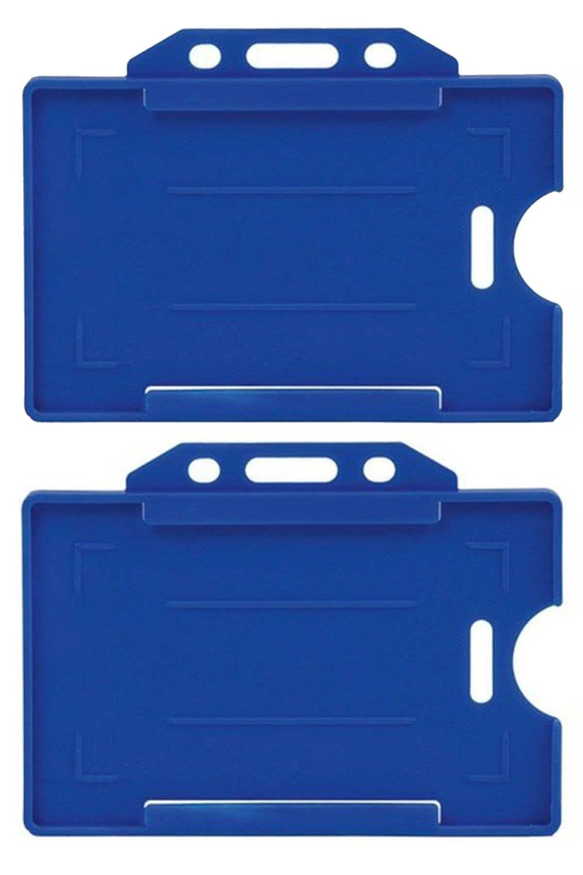 2 Adet Mavi Yatay Kart Kabı Kart Kılıfı Yaka Kartı Kart Koruyucu - KRR0001