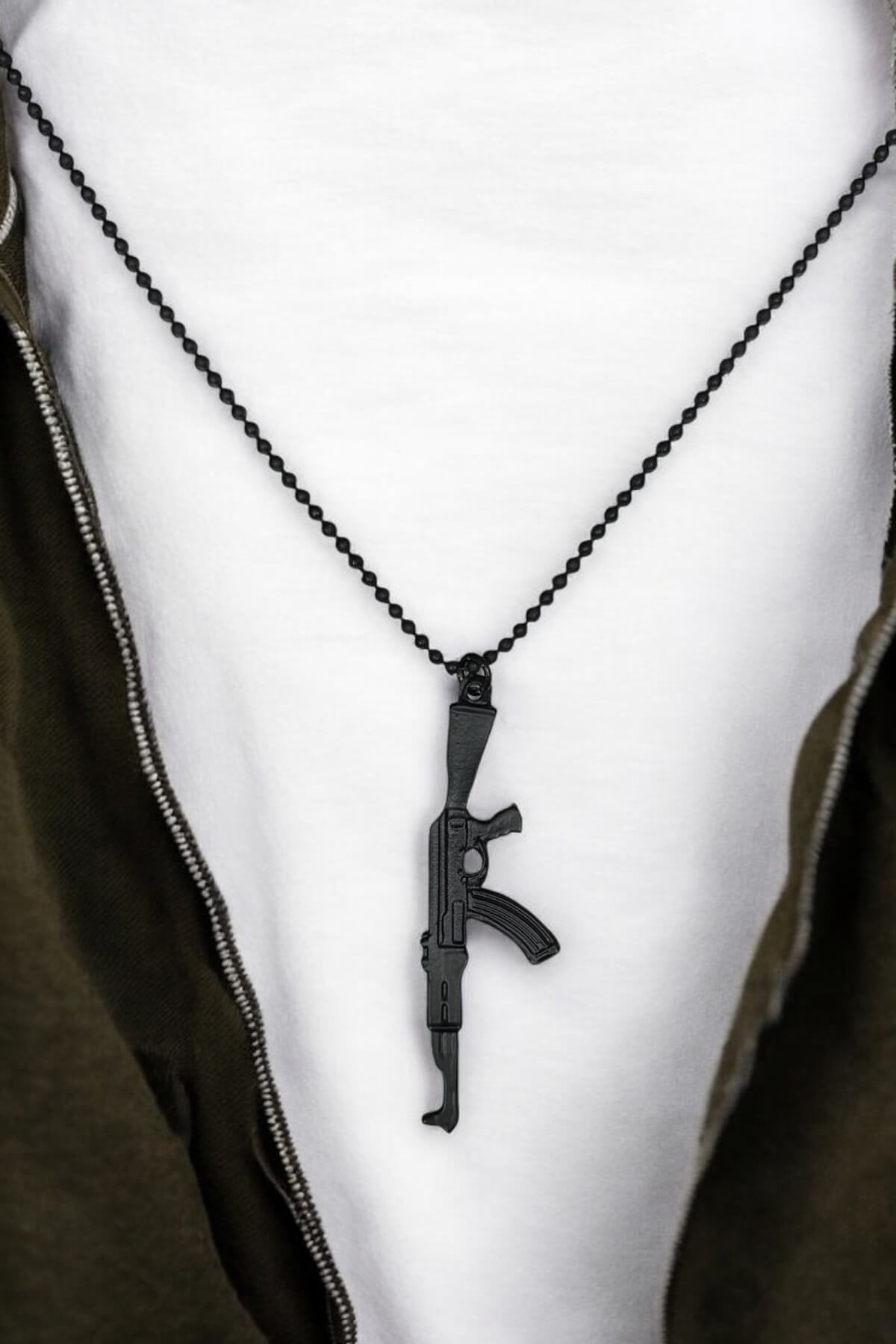 Mat Siyah PUBG Keleş AK-47 Kalaşnikof Kolye - CAZ0051