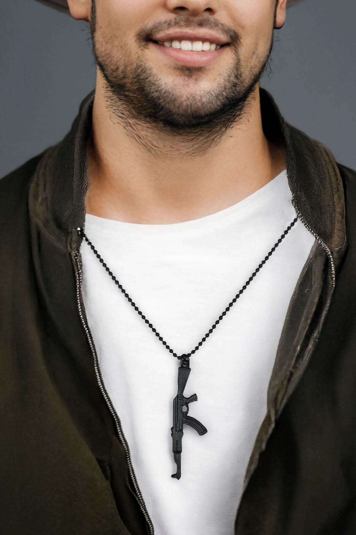 Mat Siyah PUBG Keleş AK-47 Kalaşnikof Kolye - CAZ0051