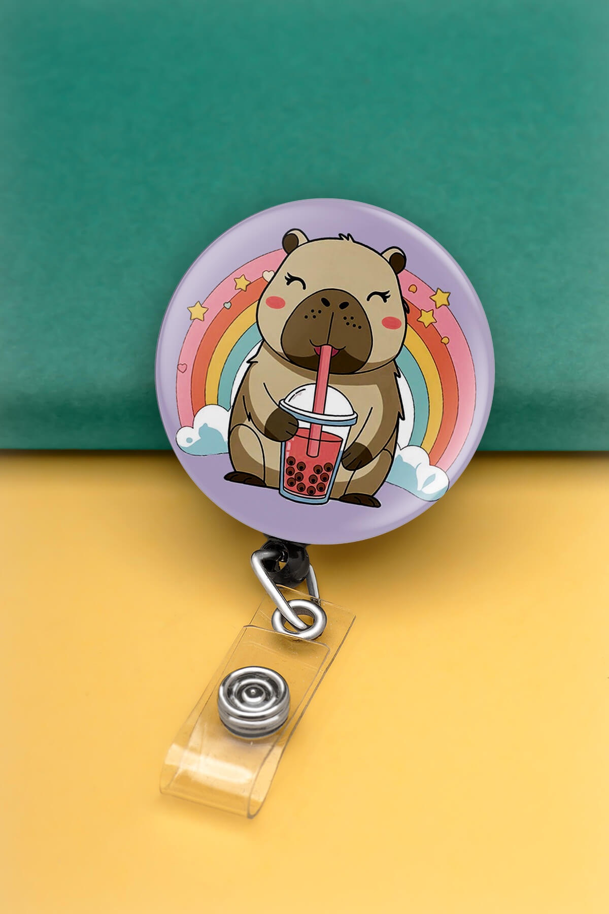 Tatlı Capybara Buton Yoyo Yaka Kartığı Kart Tutucu Yoyo Kartlık - MBY0070