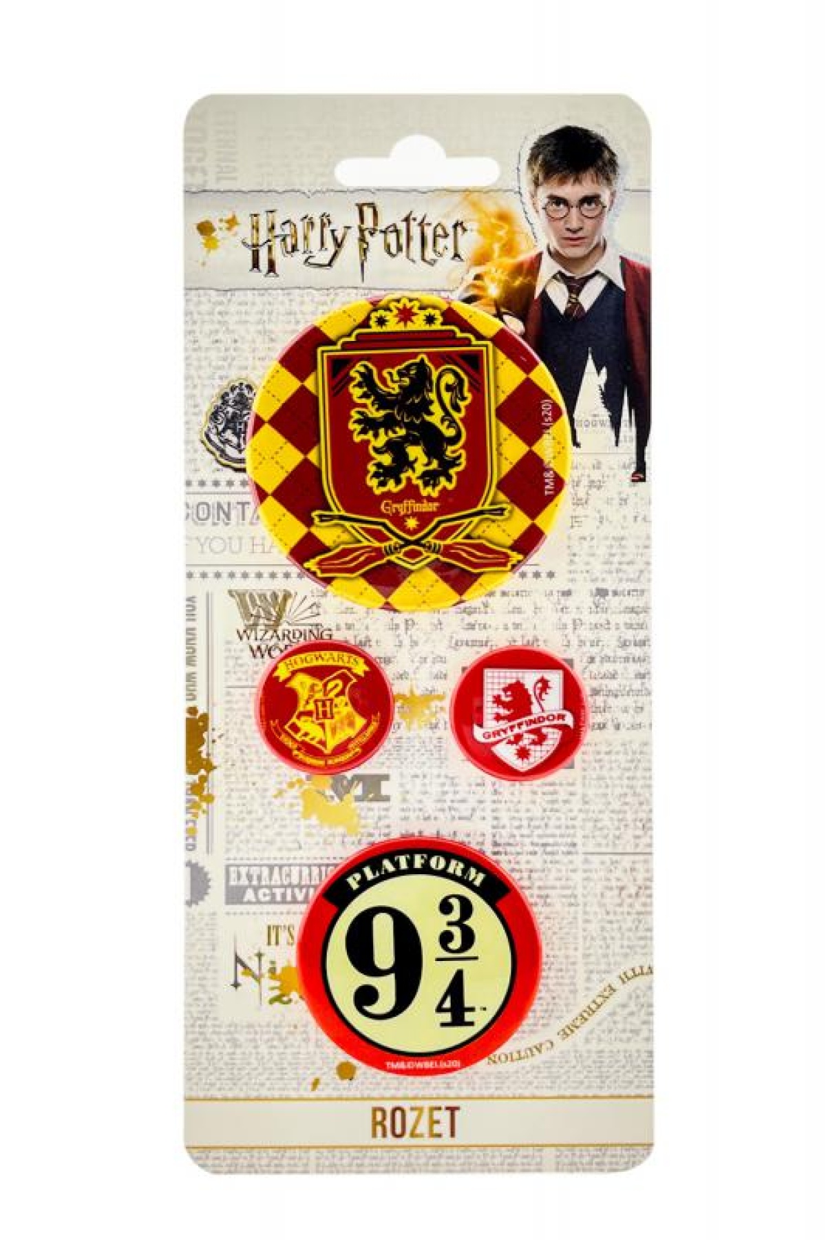 Harry Potter Gryffindor 4 Lü İğneli Buton Rozet Broş Çanta Rozeti - BTT0001