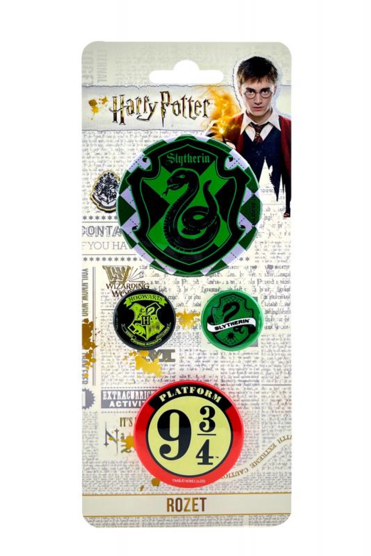 Harry Potter Slytherin 4 Lü İğneli Buton Rozet Broş Çanta Rozeti - BTT0002