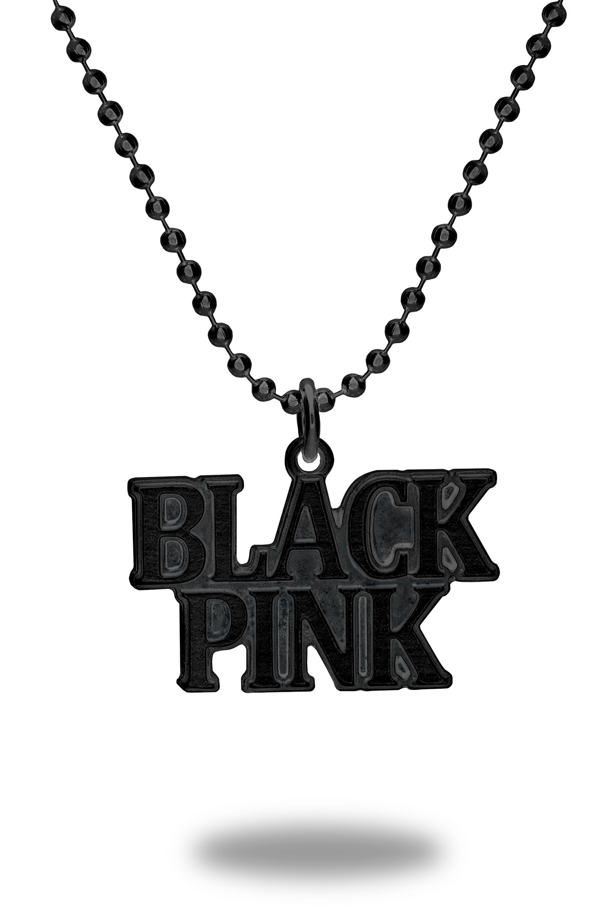 Mat Siyah Blackpink Zincirli Kolye - CAZ0419