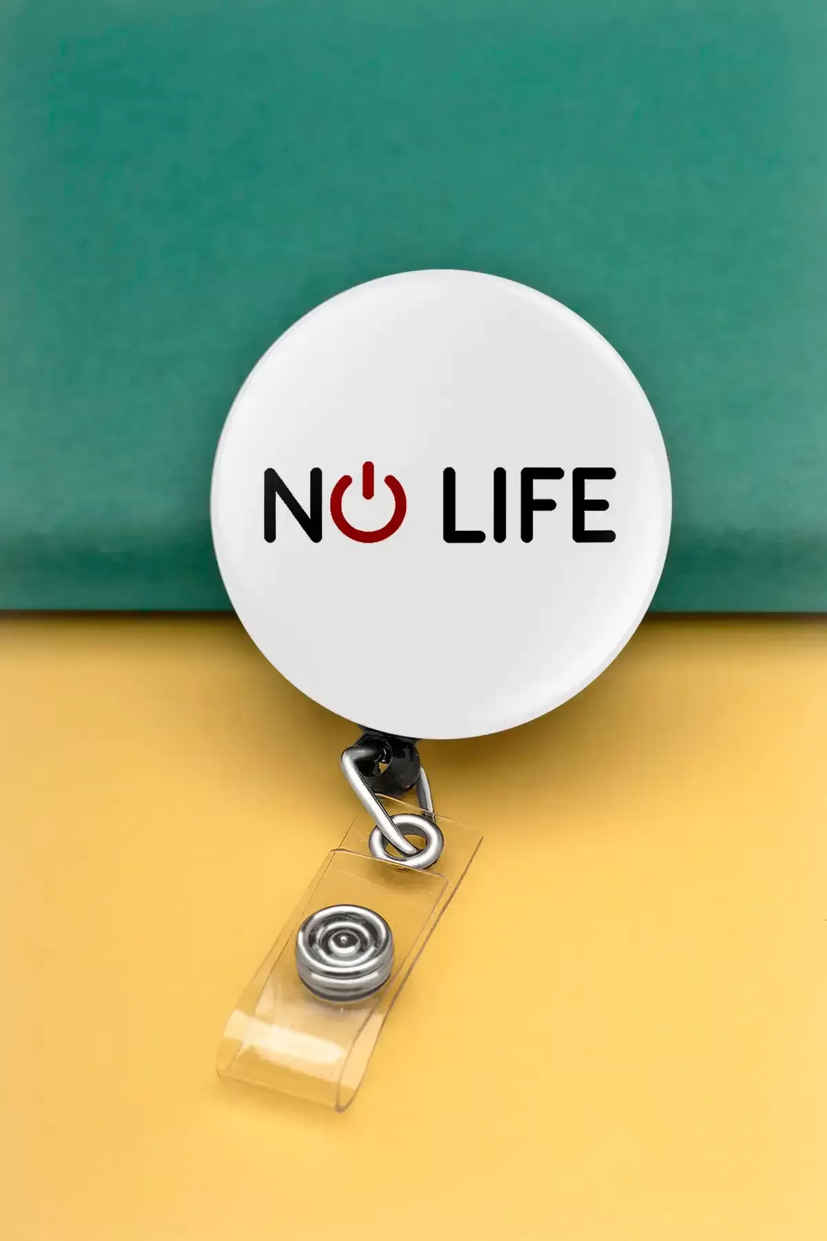 No Life Metal Buton Yoyo Yaka Kartığı Kart Tutucu Yoyo Kartlık - MBY0074