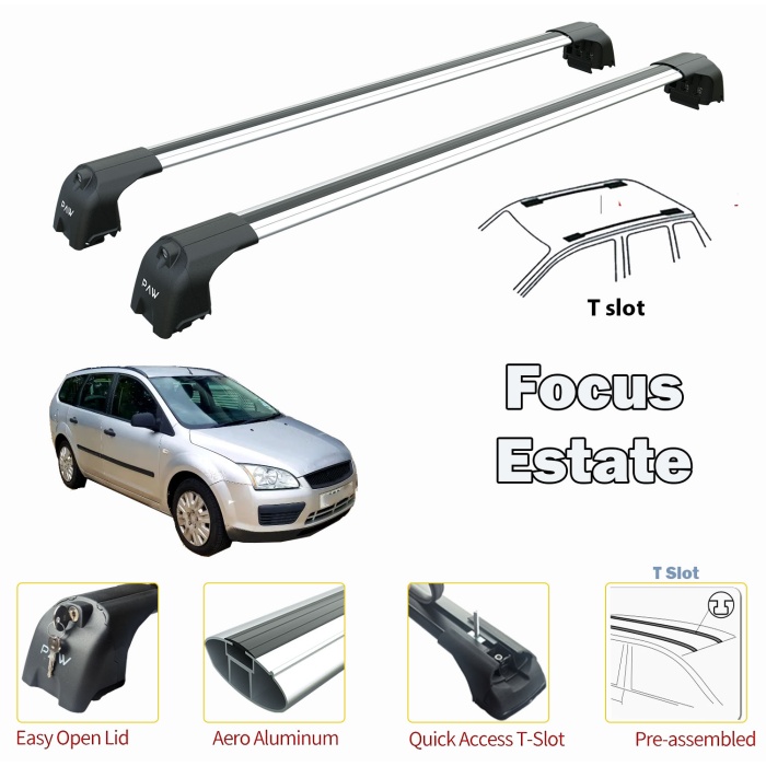 Ford Focus Estate T slot 2004-2011 Gri Ara Atkısı Pro 2