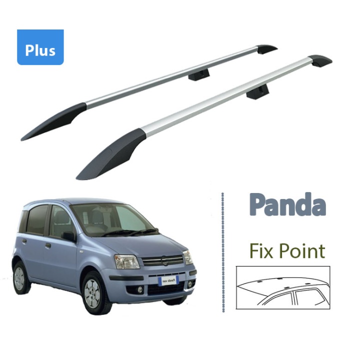 Fiat Panda 169 Aluminyum Tavan Çıtası Taşıyıcı Bar Paw Plus 2002-2012 Gri