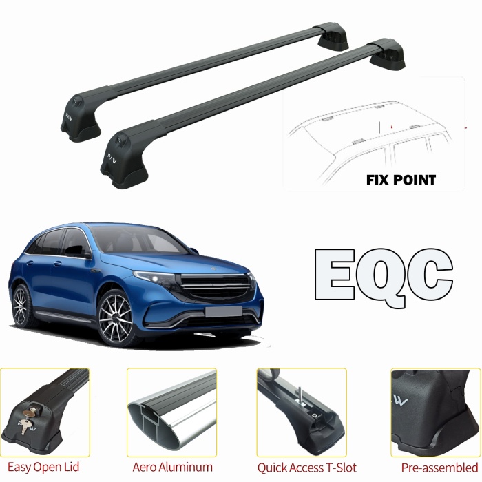 Mercedes Eqc Ara Atkısı Tavan Taşıyıcı Siyah Set Pro 3