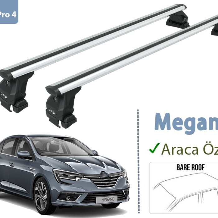Renault Megane IV Ara Atkısı Oluksuz Tavan Taşıma Sistemleri 2016Sonrası Gri Seri